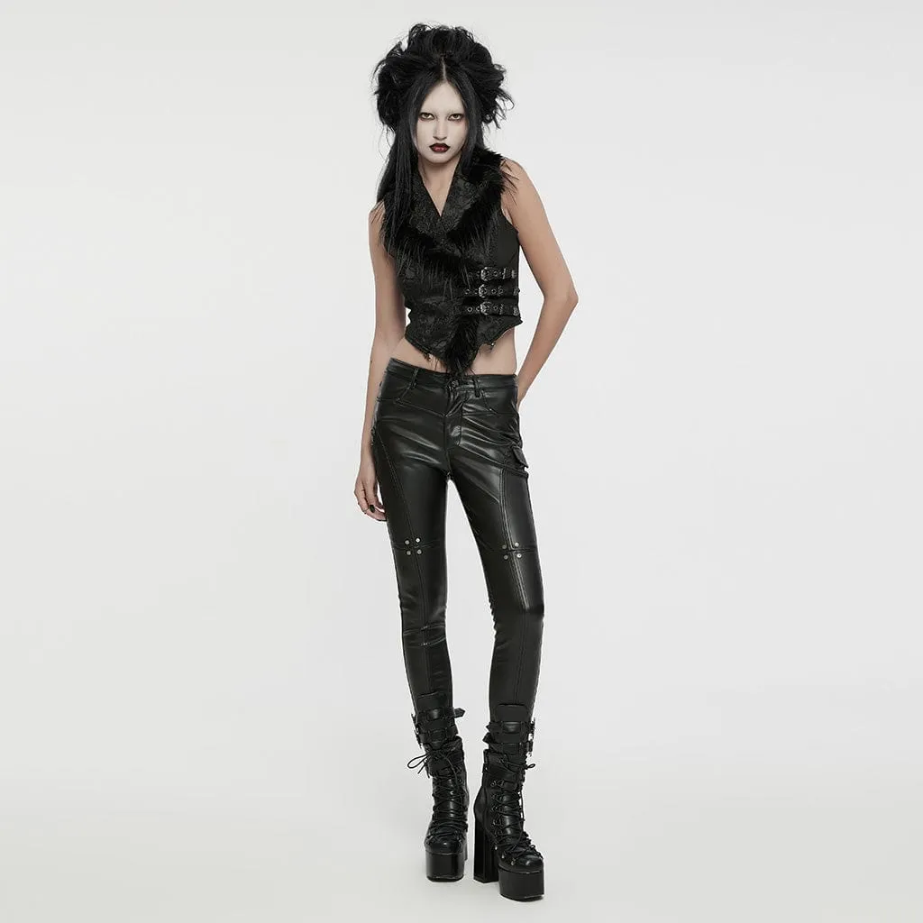 Women's Gothic Lace-up Jacquard Detachable Vest