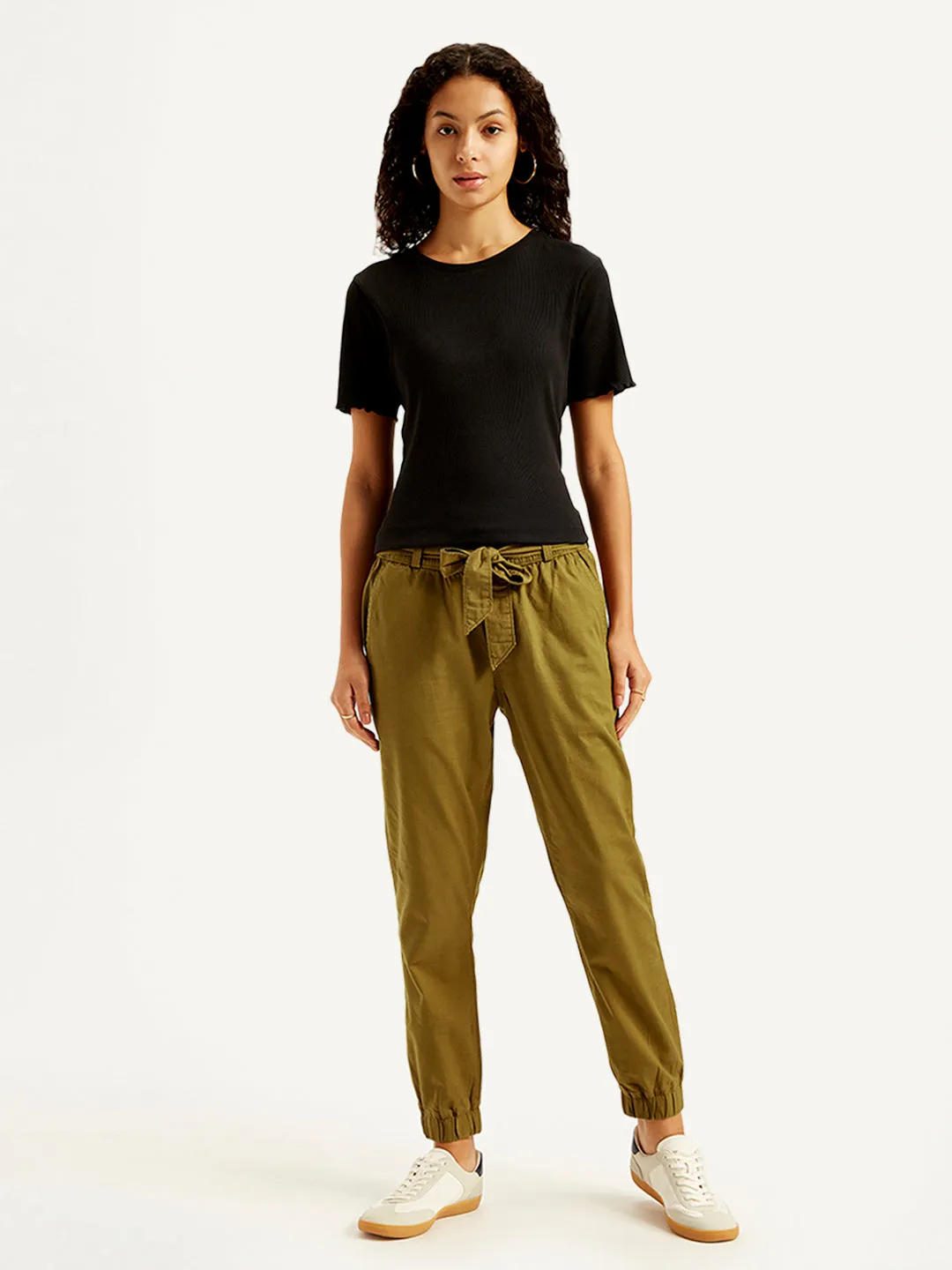 Women's High Rise Brown Regular Fit Joggers