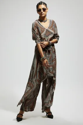 Zentangle Print Front Tie up Tunic