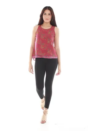 Zoe Silk Top (Magenta)